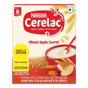 Nestle Cerelac Baby Cereal with Milk Powder Wheat Apple Carrot 300gm